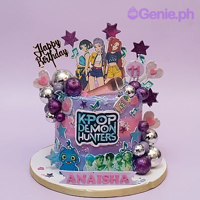Kpop Purple Cake Design Kpop Purple Cake Design