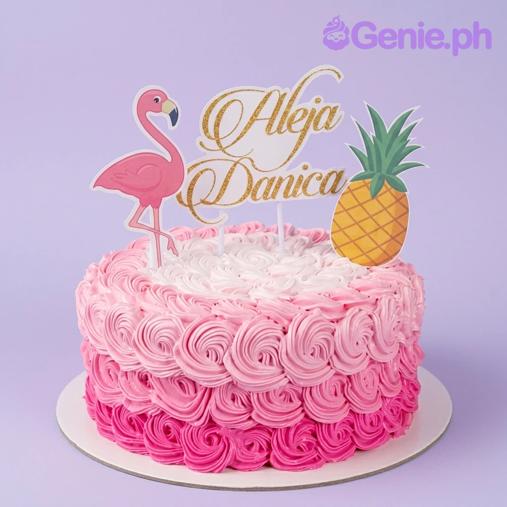 Flamingo Tropical Summer Cake Design