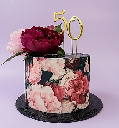 Floral 50th Cake