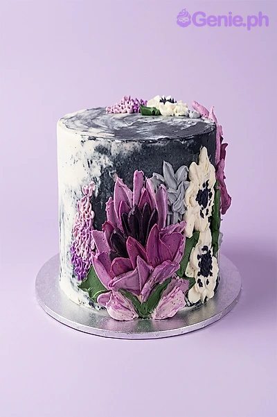 Floral Purple Cake Design Floral Purple Cake Design