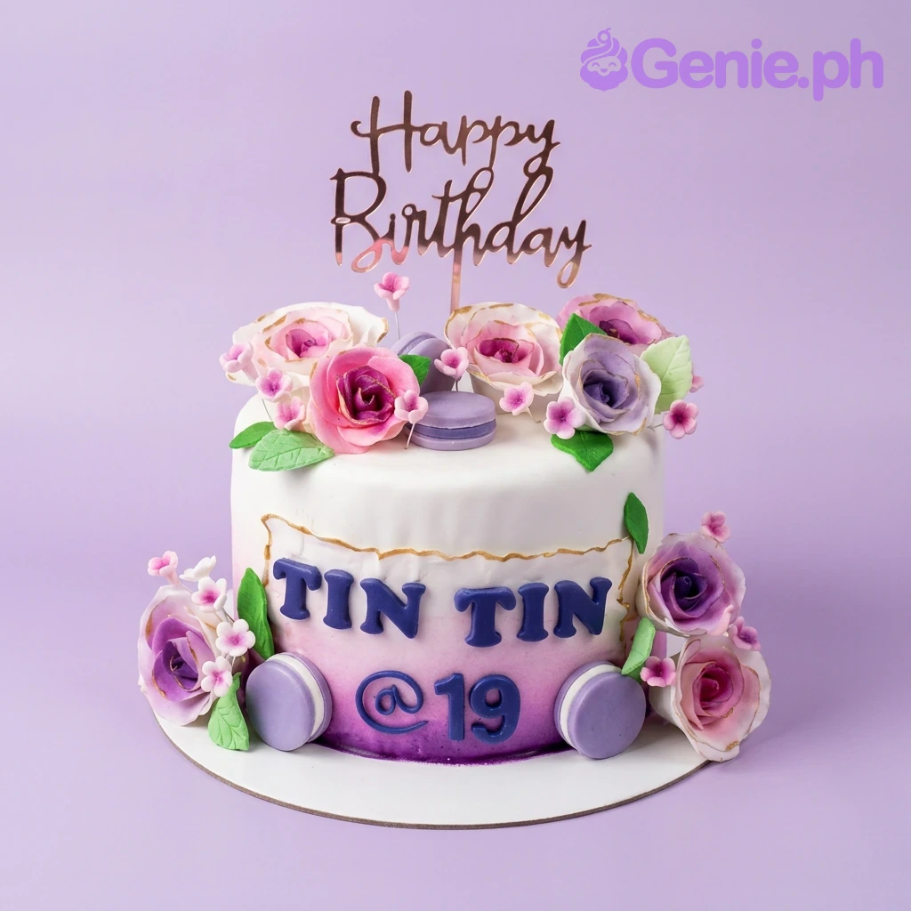 Floral Purple Gradient Purple Cakes Cake Design