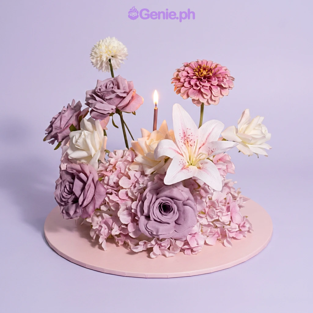 Floral Square Healthcare Cake Design Floral Square Healthcare Cake Design