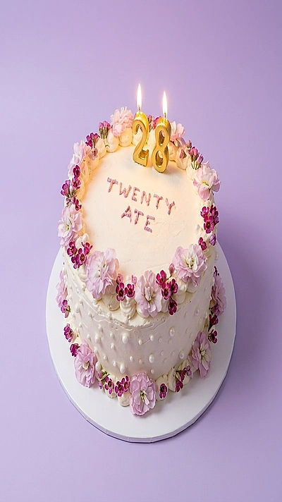 Floral Twenty Ate Cake