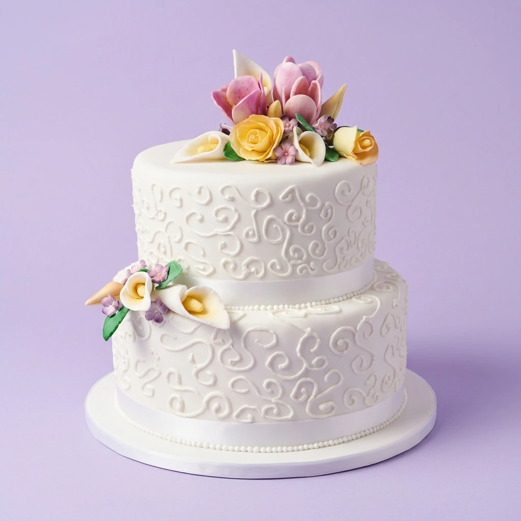 Floral Wedding Trolls Cake Design