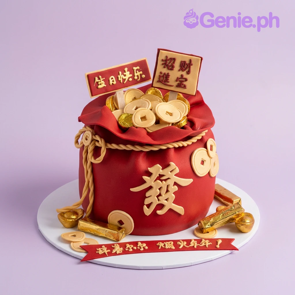 Fortune Bag Money Cake Design