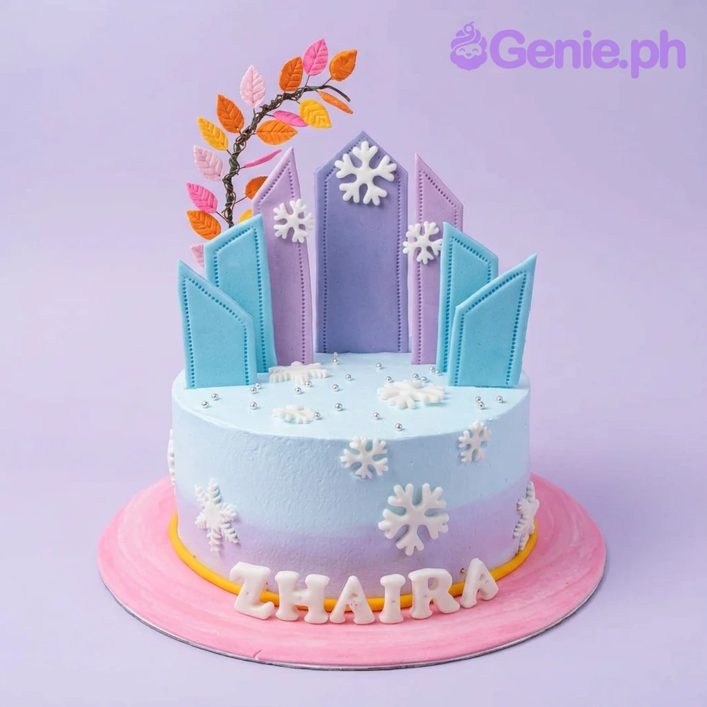 Frozen Snowflake Snow White Cake Design