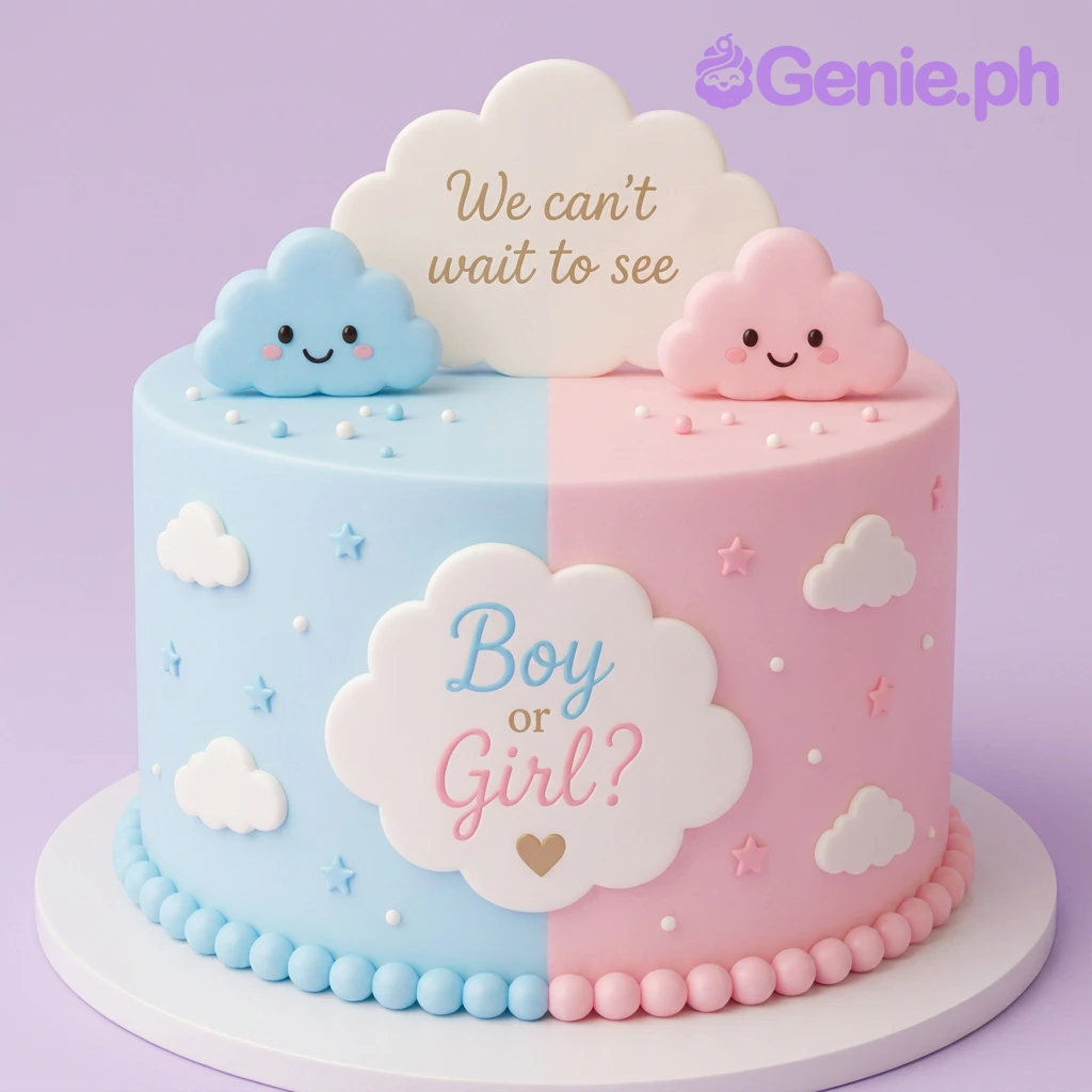 Gender Reveal Cake Gender Reveal Cake
