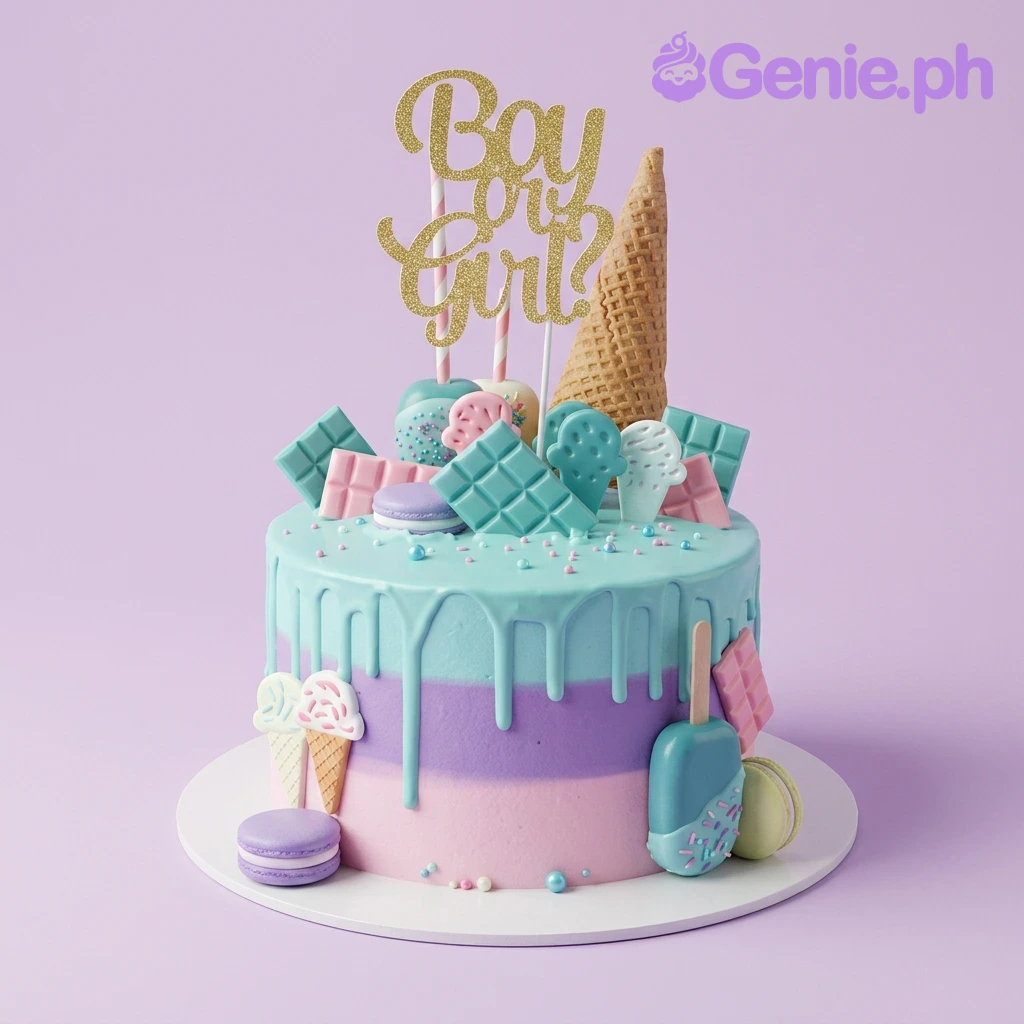 Gender Reveal Cake Gender Reveal Cake