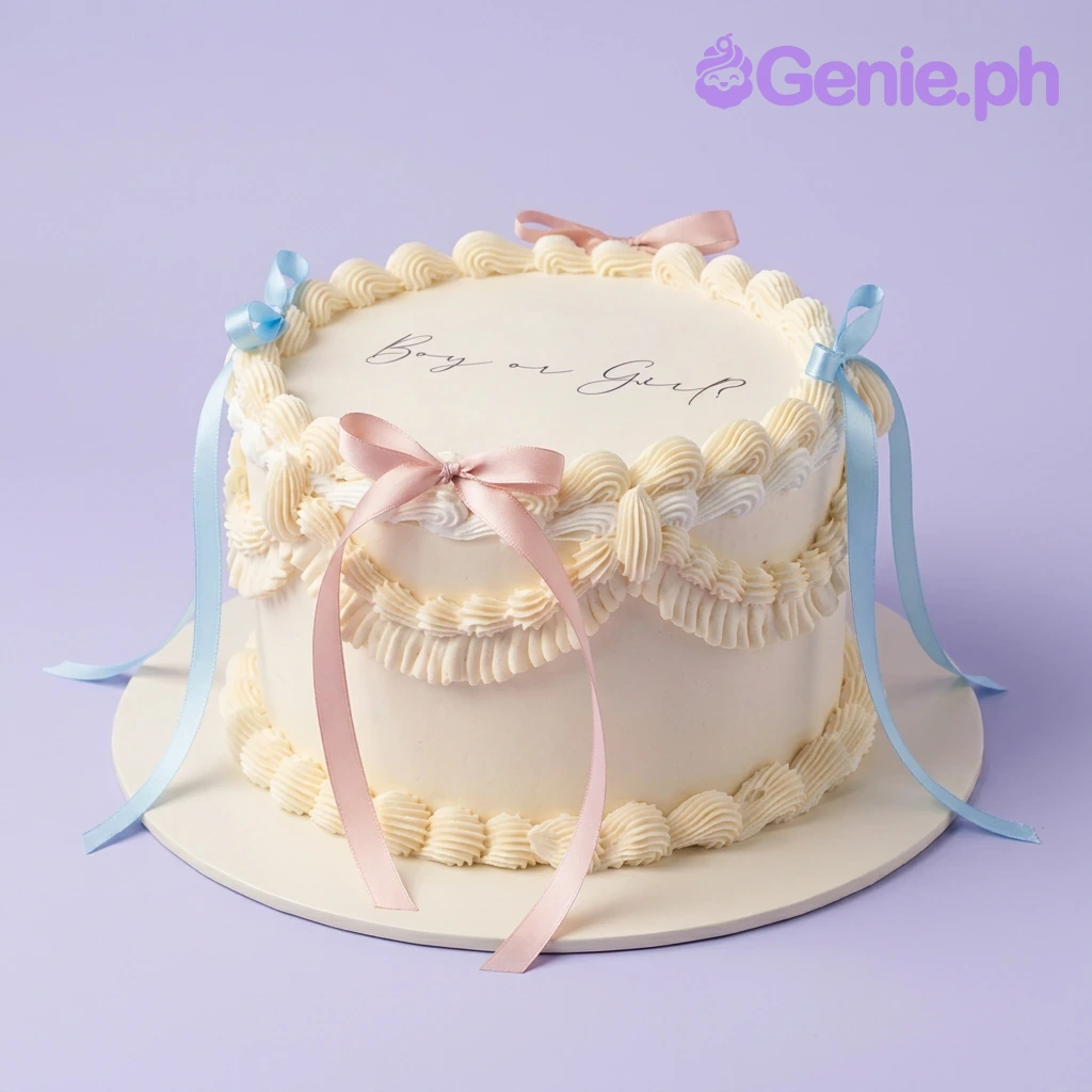Gender Reveal Vintage Cake Gender Reveal Vintage Cake