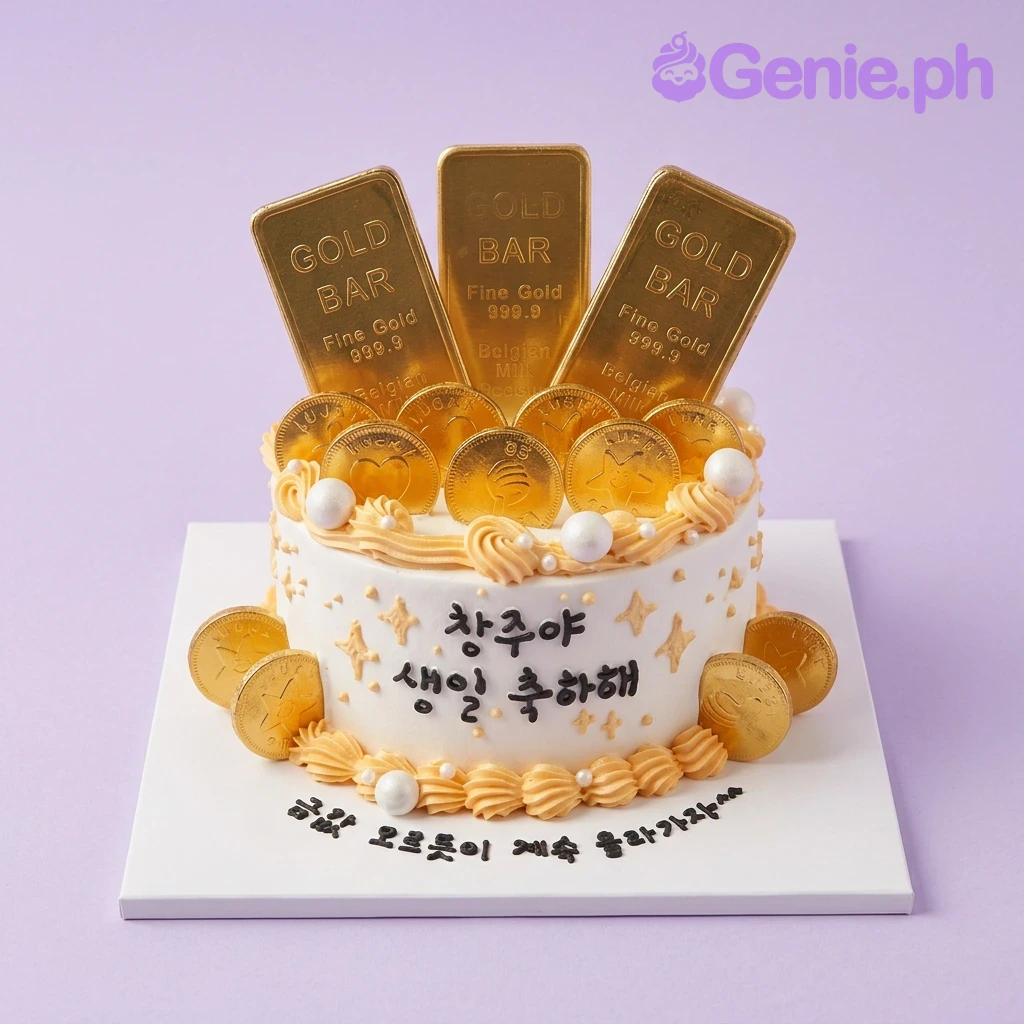 Gold Bar Golf Cake Design