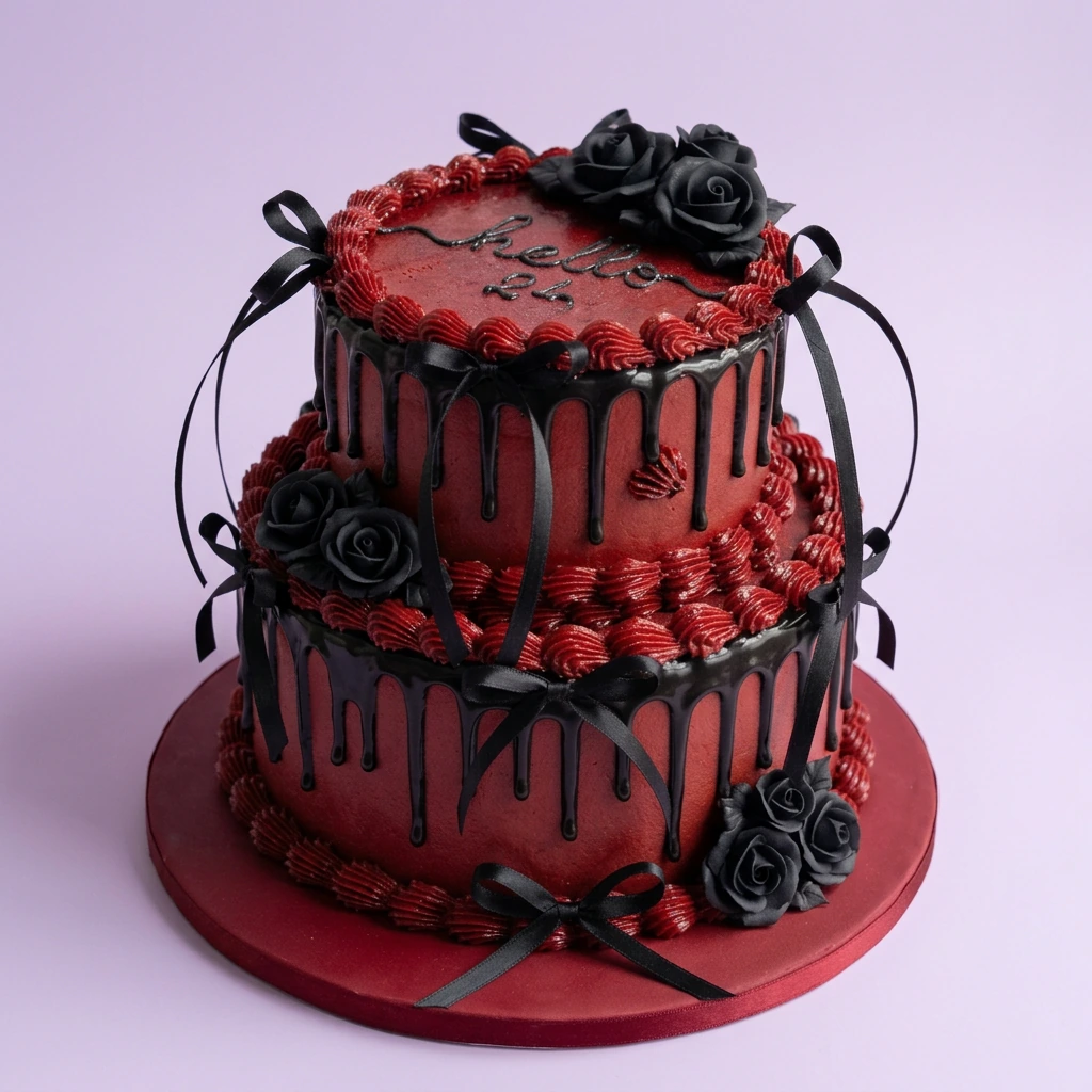 Gothic Red Gothic Dark Black Purple Cake Design