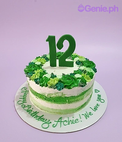 Green 12th Birthday Cake