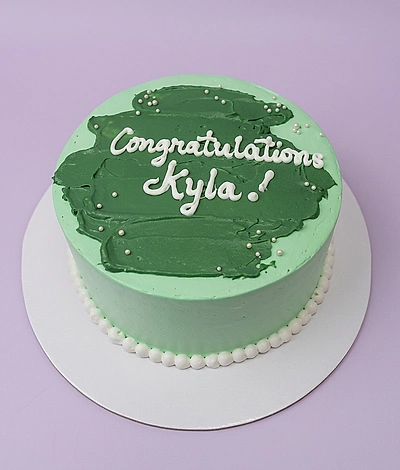 Green Congratulations Cake