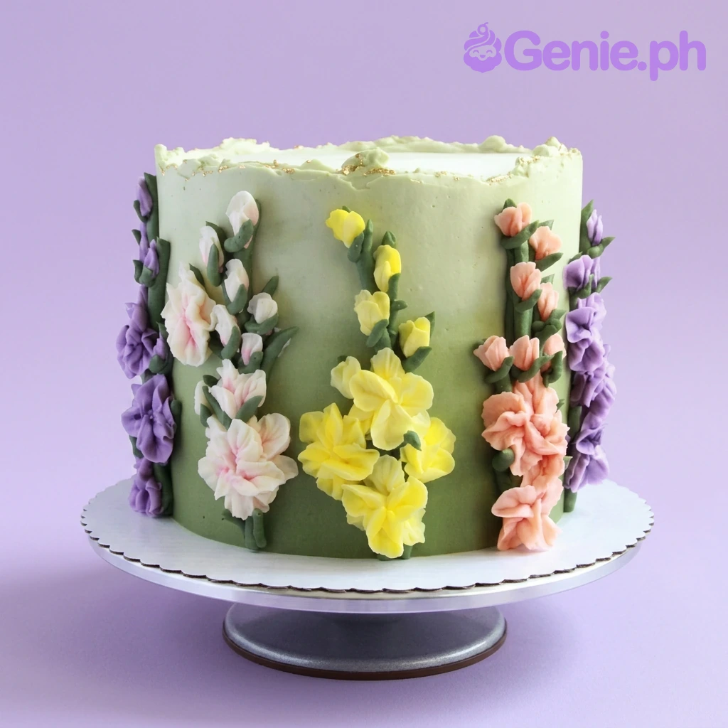 Green Floral Cake