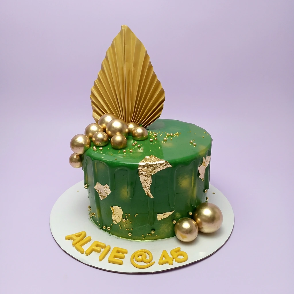 Green Gold Elegant Cake