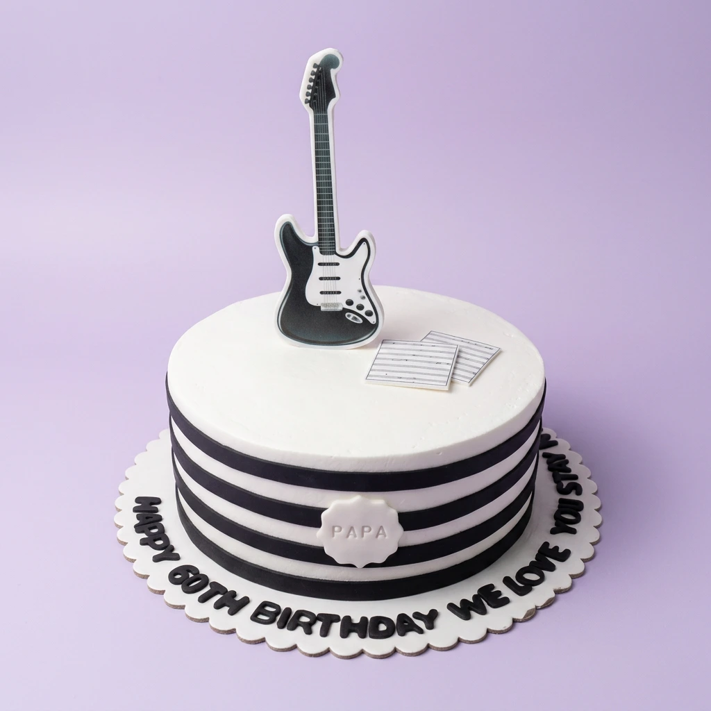 Guitar Birthday Music Birthday Cake Design