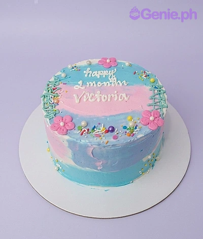 Happy Months Floral Cake
