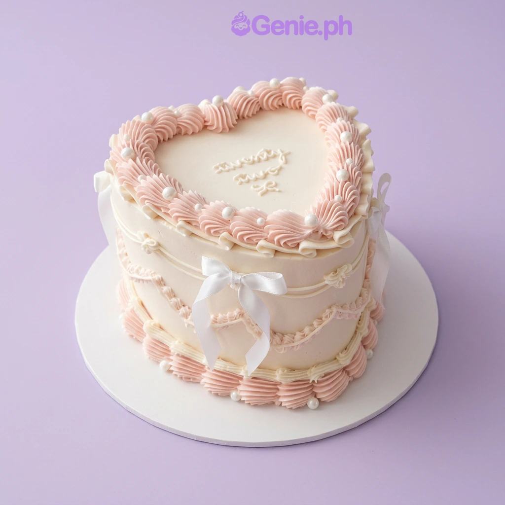 Heart Ribbon Cake Design Heart Ribbon Cake Design