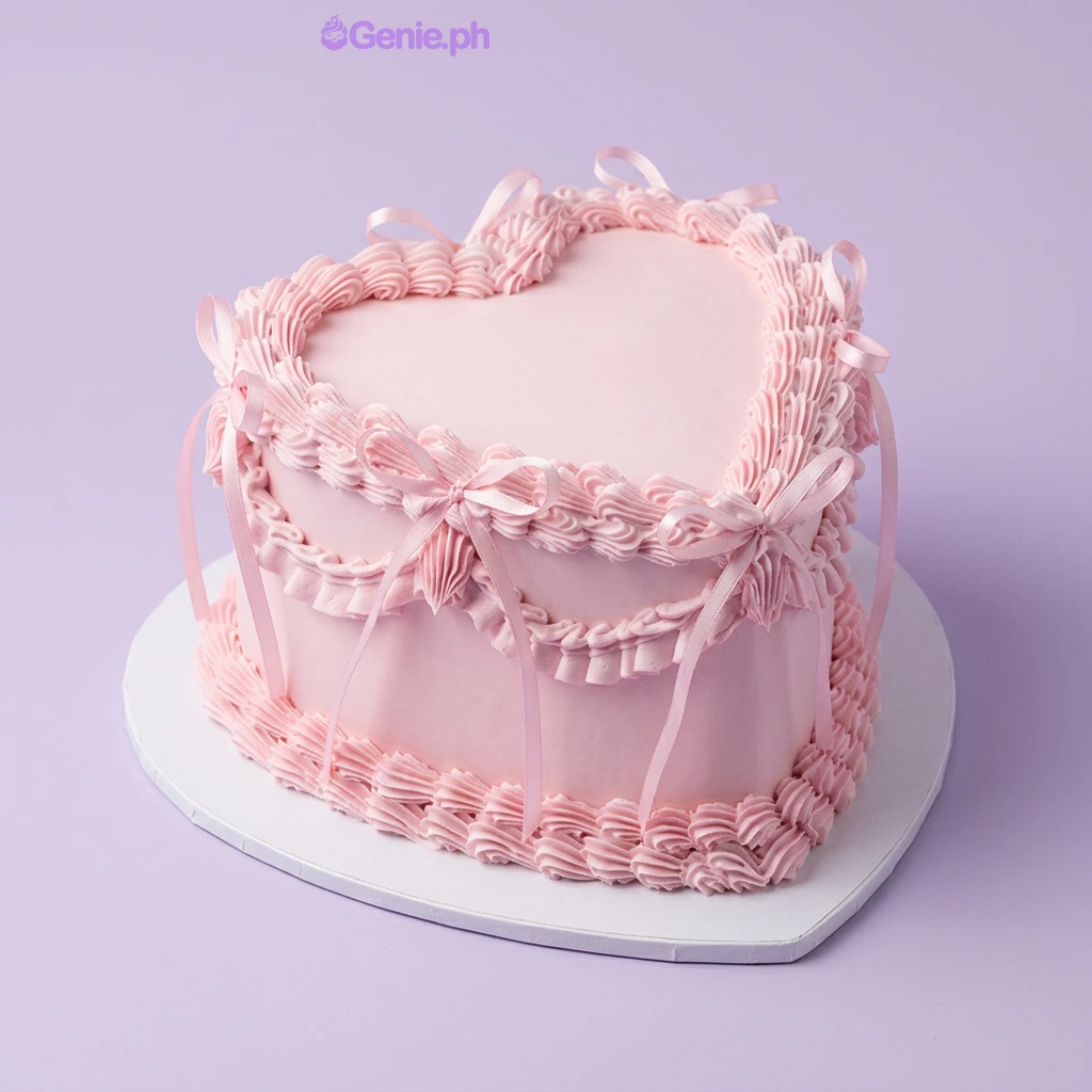Heart Ribbon Cake Design Heart Ribbon Cake Design