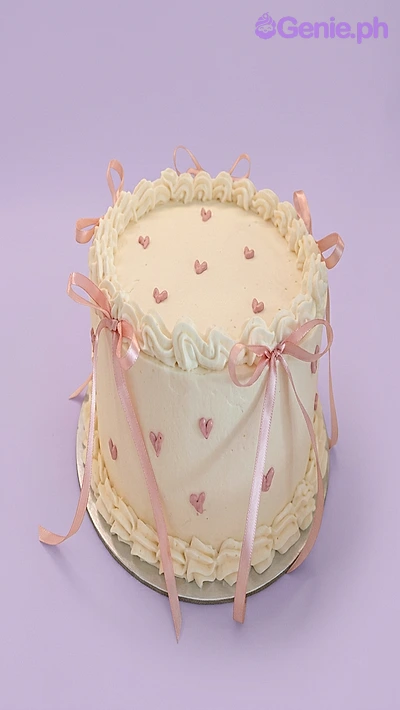 Heart Ribbon Sing Cake Design
