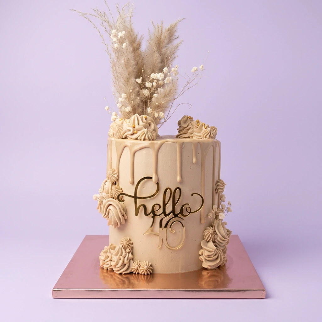 Hello 40 Minimalist Cake