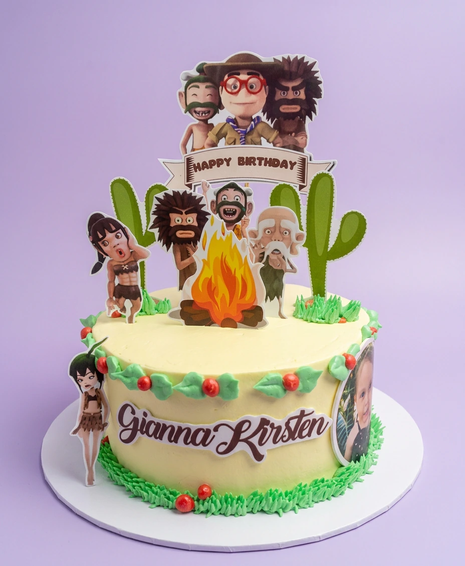 Jungle Adventure Camping Cake Design
