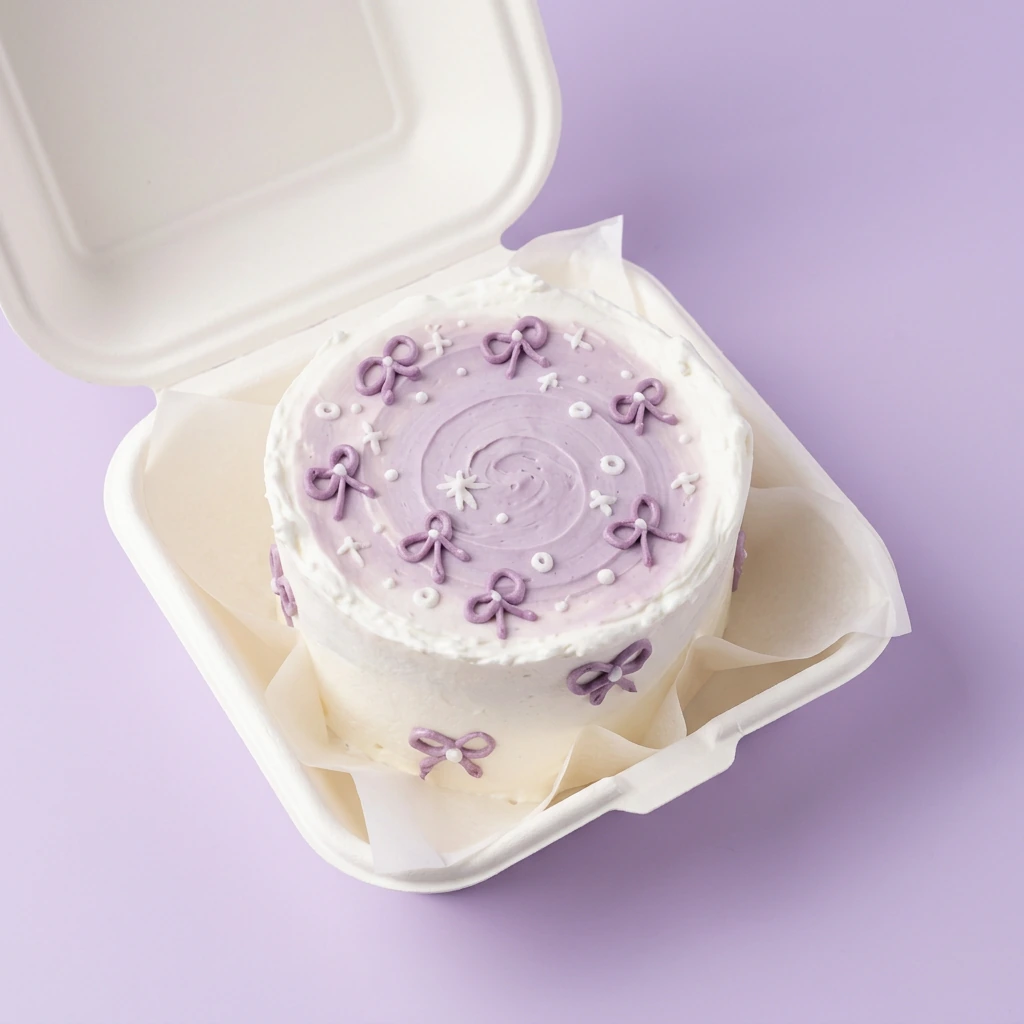 Lavender Bow Bento Cake Design