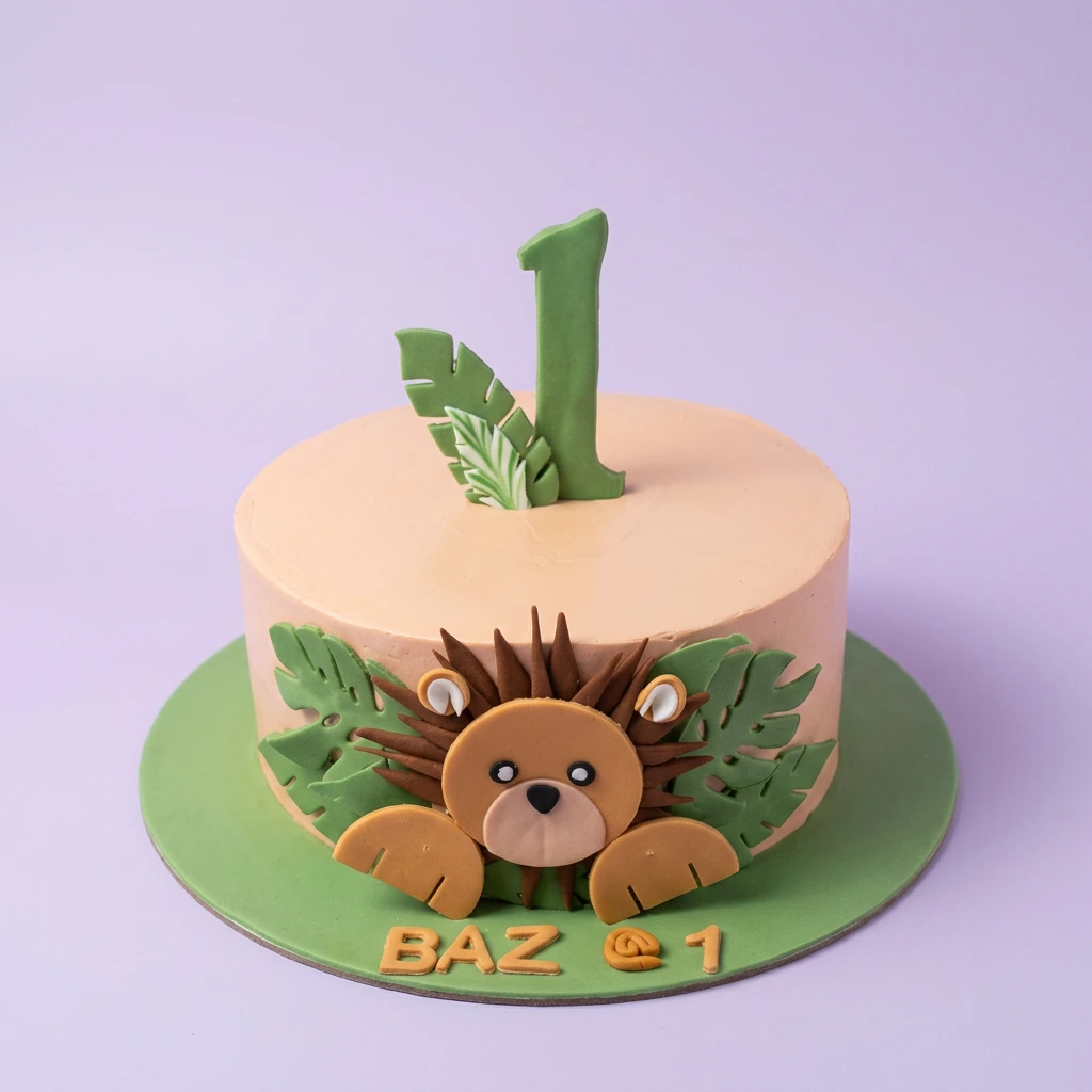Lion Safari Wild One Cake Design