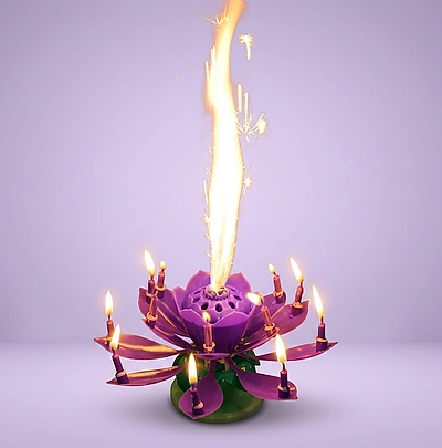 Lotus Candle Lotto Cake Design