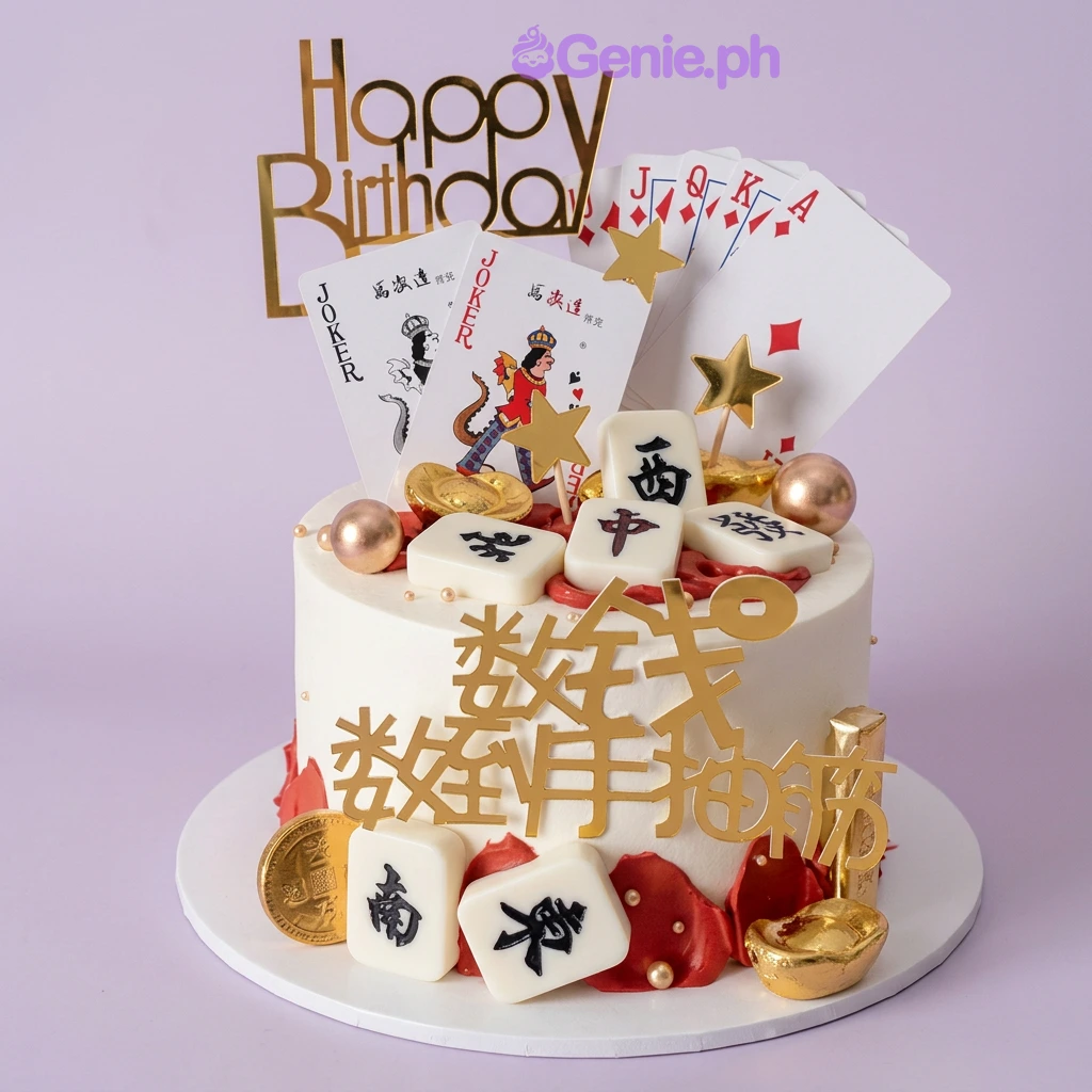 Mahjong Poker Cake