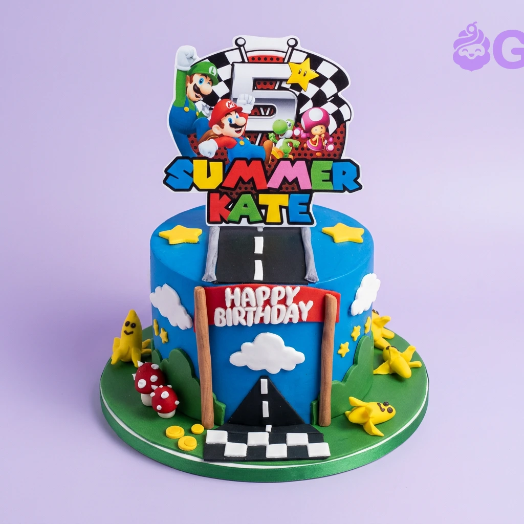 Mario Kart Summer Cake Design