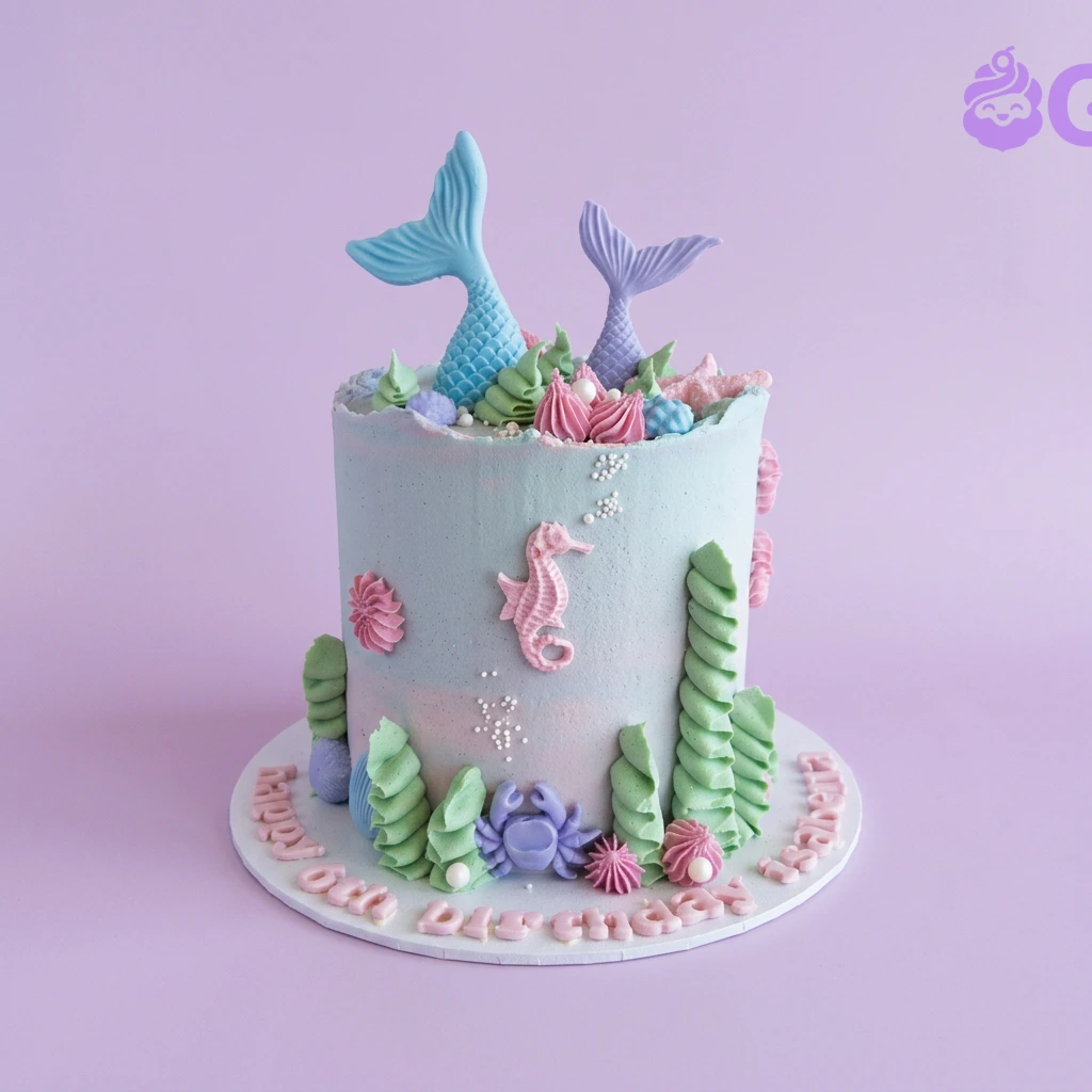Mermaid Birthday Under The Sea Cake Design Mermaid Birthday Under The Sea Cake Design