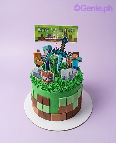Minecraft 9th Birthday Cake