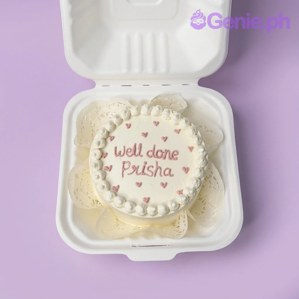 Minimalist Bento Congratulations Cake Design