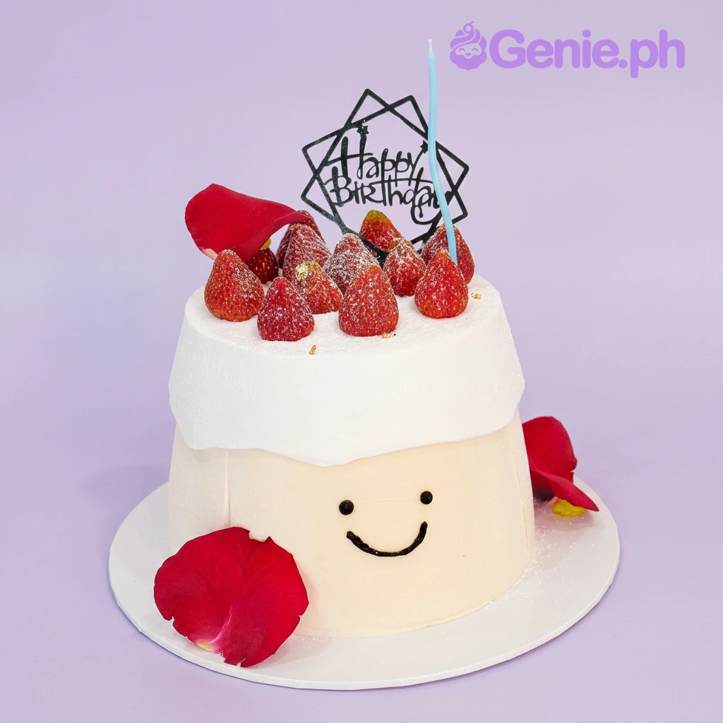 Minimalist Birthday Strawberry Short Cake Design Minimalist Birthday Strawberry Short Cake Design