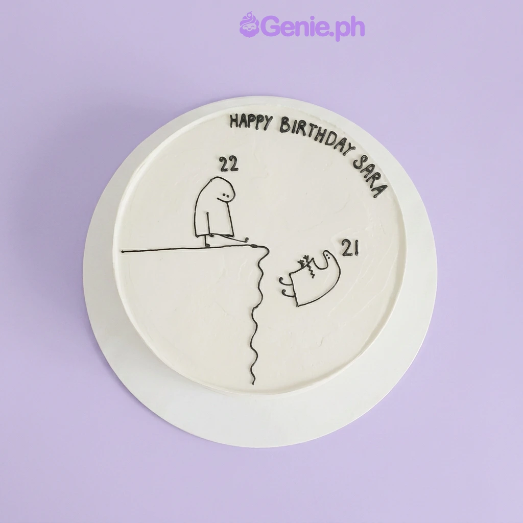 Minimalist Birthday Doodle Cake Design Minimalist Birthday Doodle Cake Design