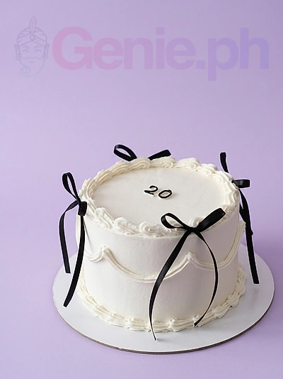 Minimalist Black Ribbon Cake