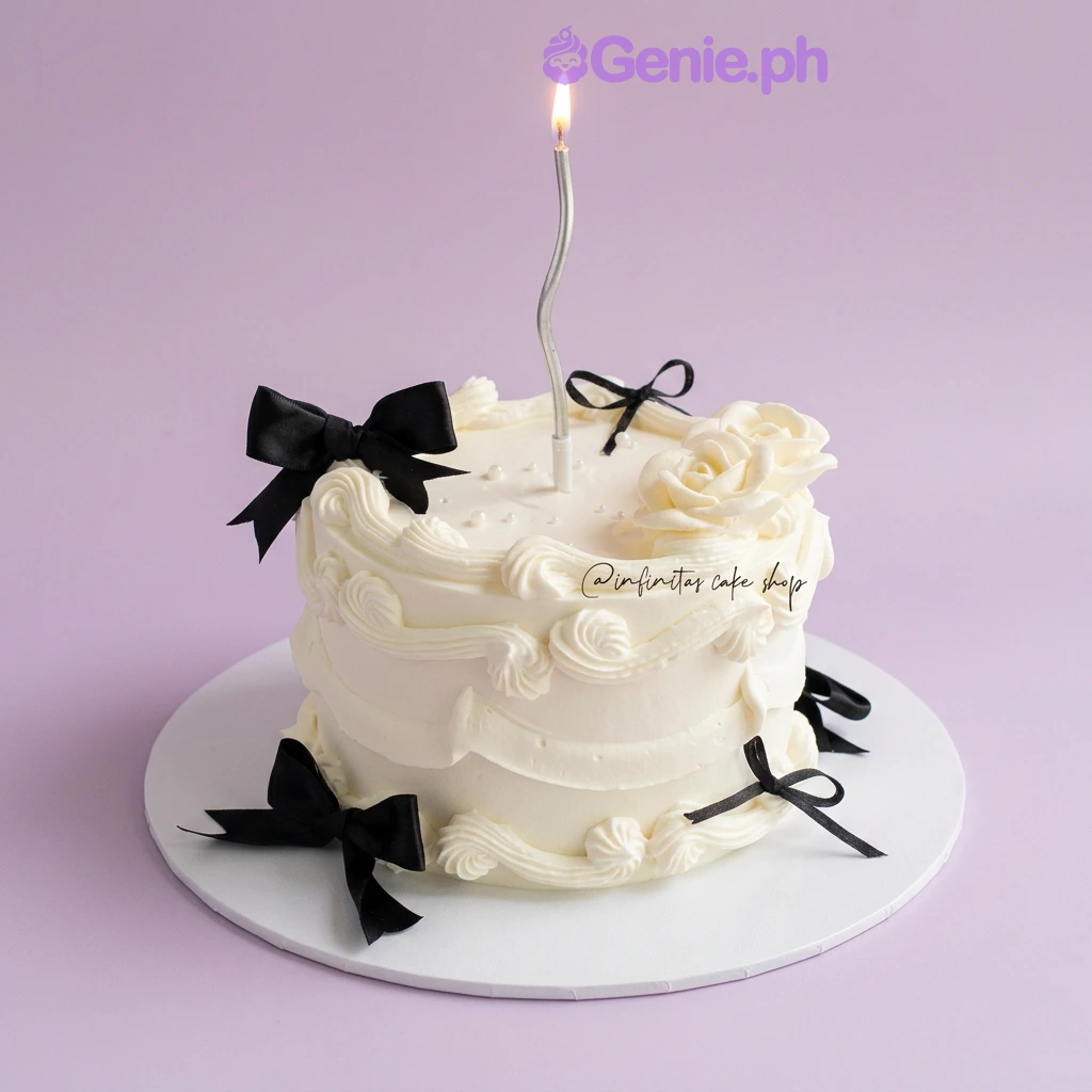 Minimalist Bow Sing Cake Design