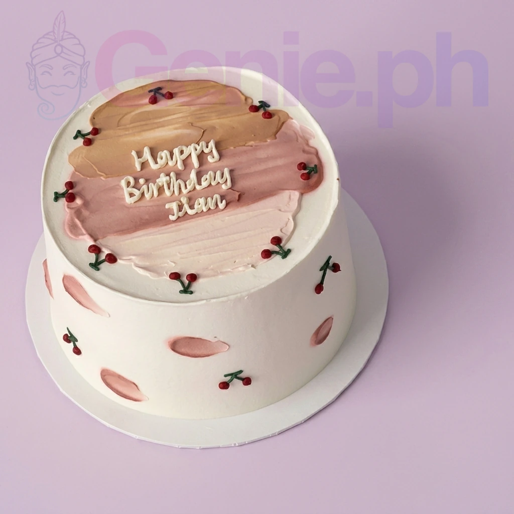 Minimalist Cherry Korean Cake Design