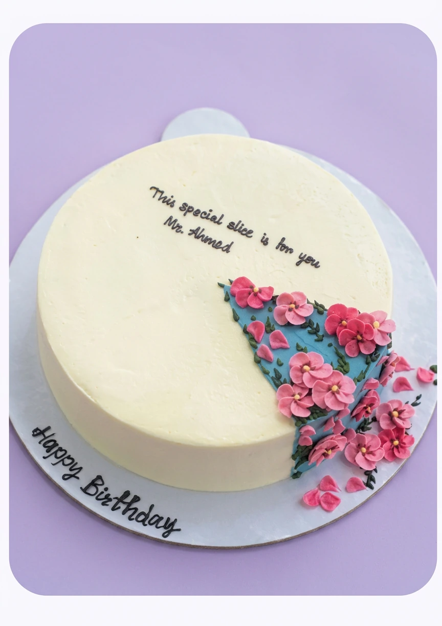 Minimalist Floral Cake