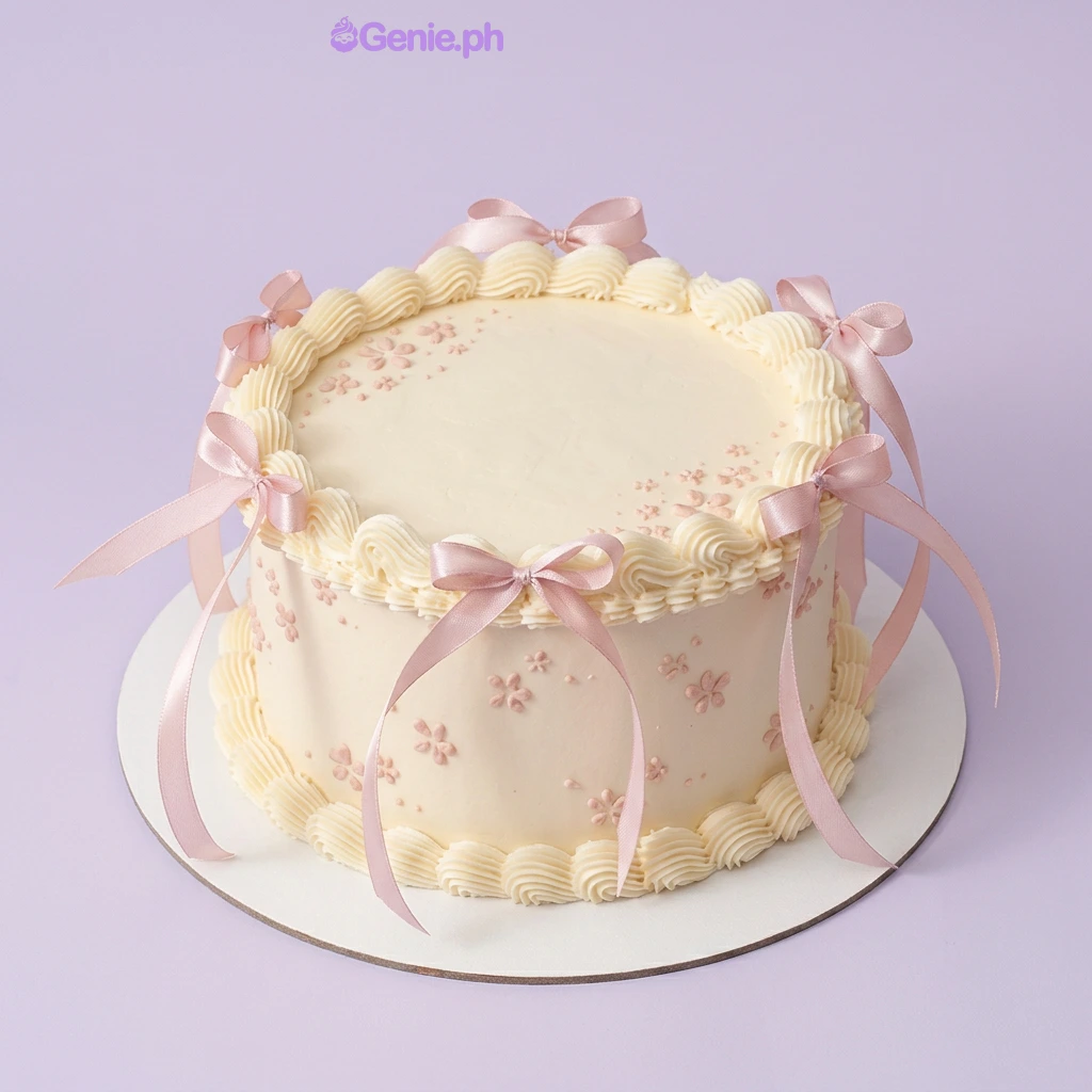 Minimalist Ribbon Sing Cake Design
