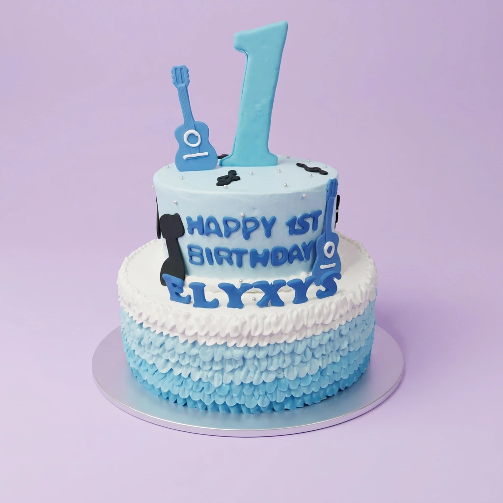 Musical Guitar Music Birthday Cake Design