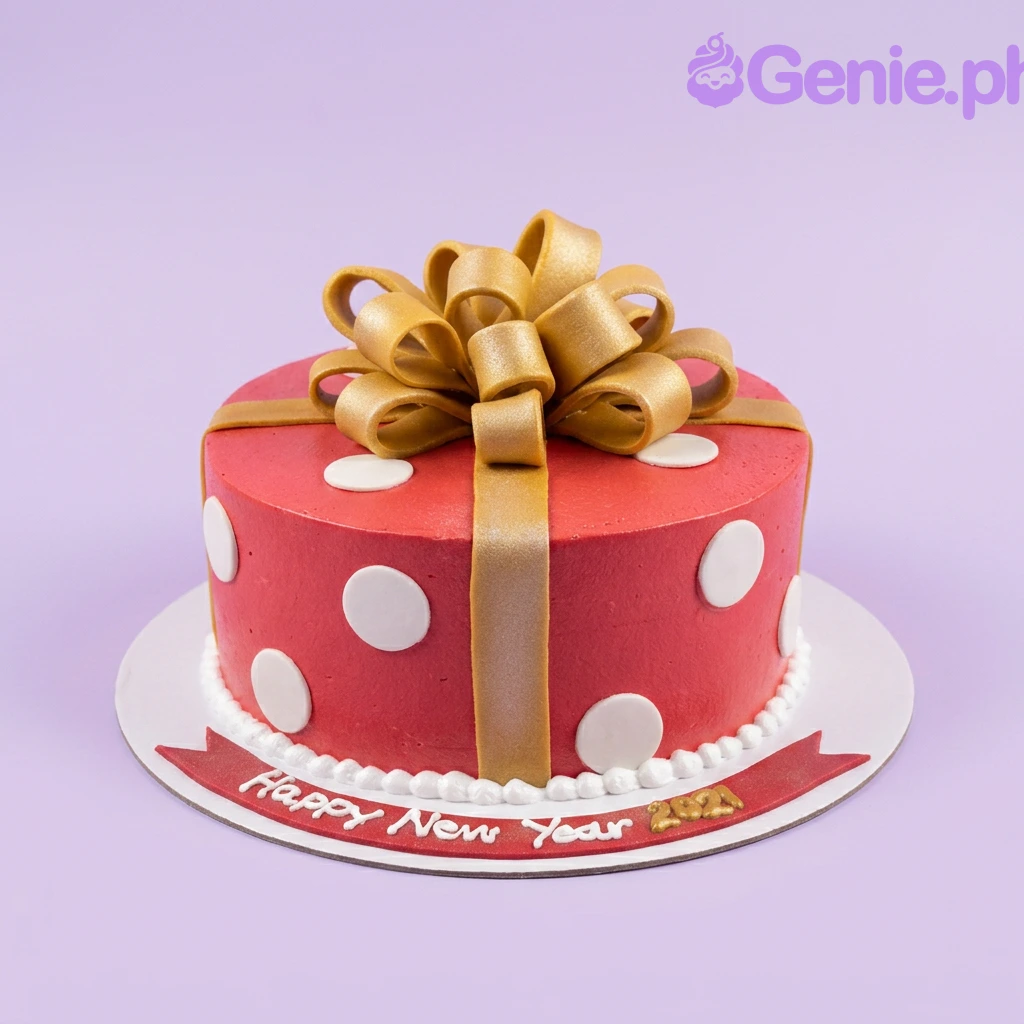 New Year Gift Box Cake New Year Gift Box Cake
