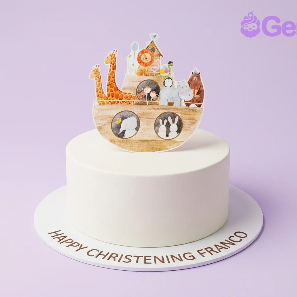 Noah's Ark Christening Ninja Cake Design Noah's Ark Christening Ninja Cake Design