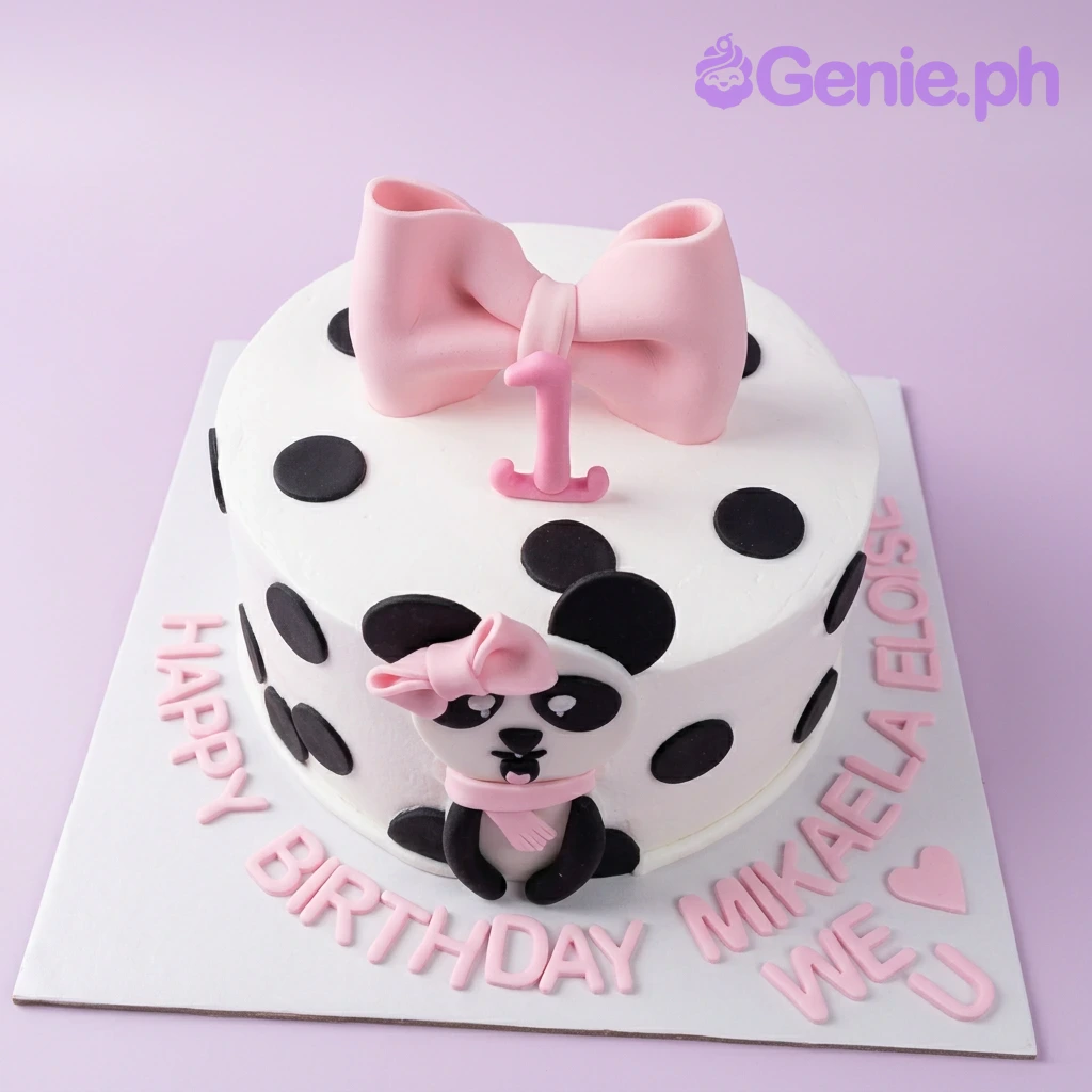 Panda Polka Dot Pool Cake Design
