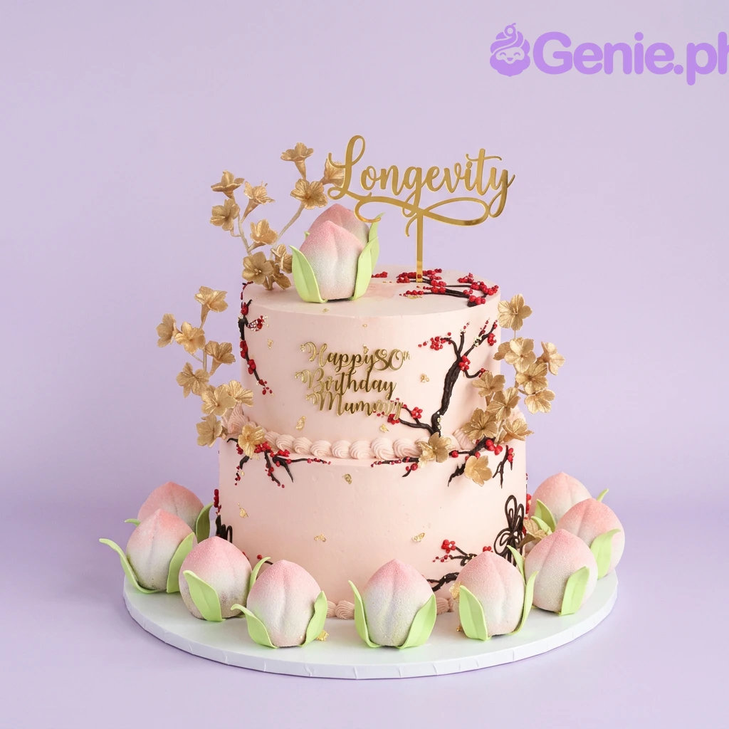 Peach Birthday Cake