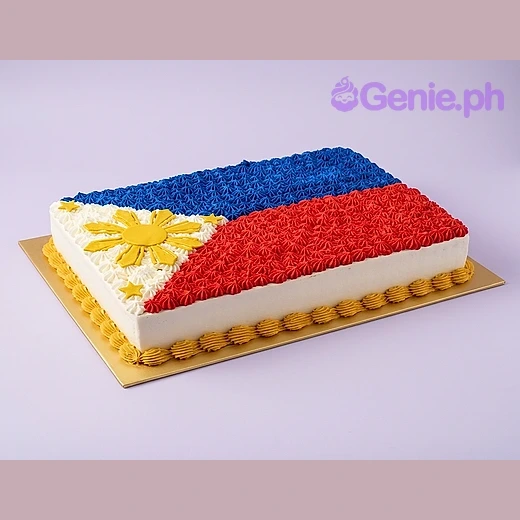 Philippine Flag Rosettes Cake Design