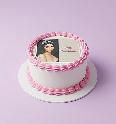 Pink Birthday Edible Photo Birthday Cake Design