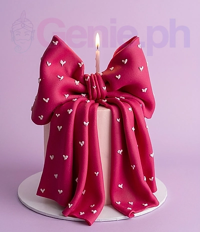 Pink Bow Sing Cake Design