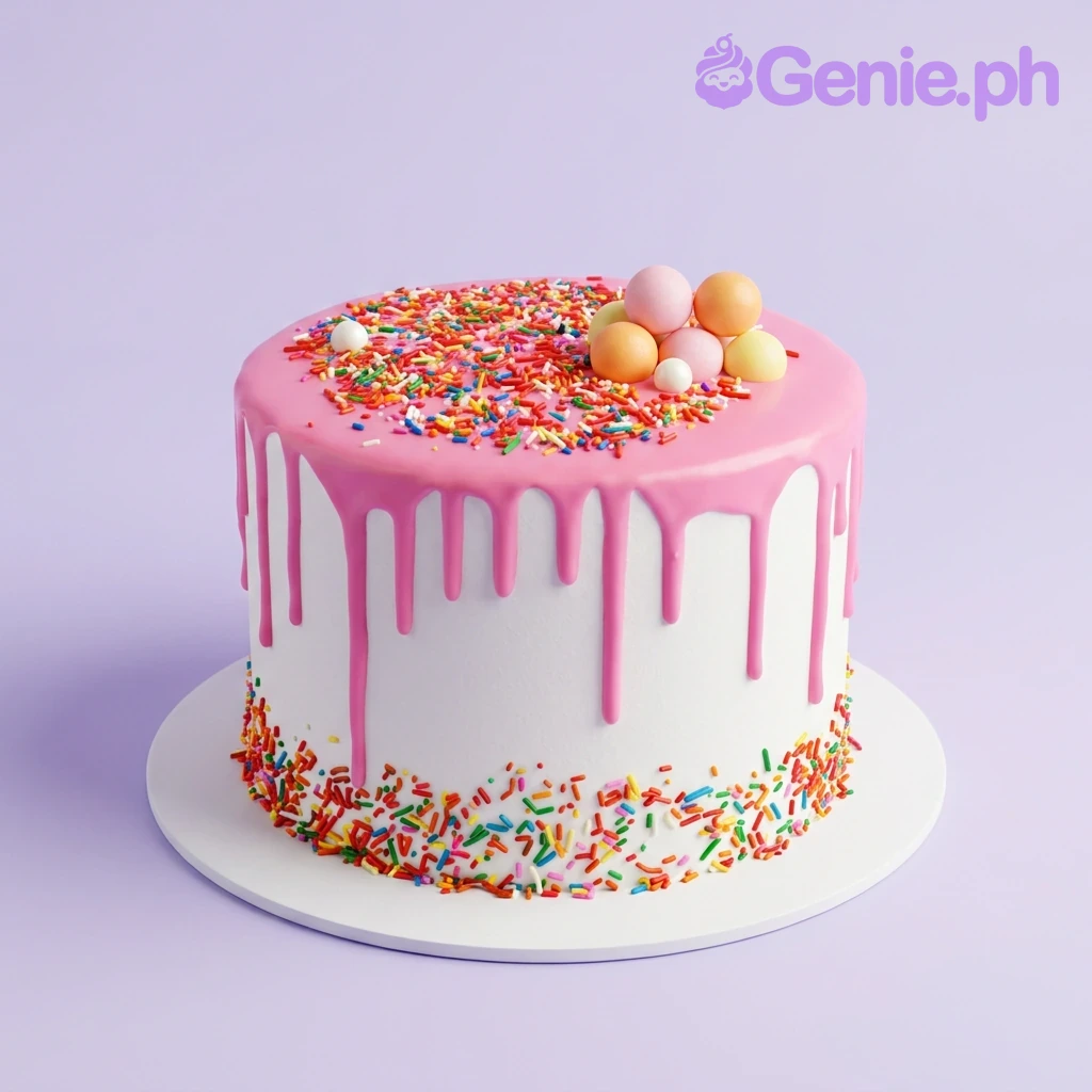 Pink Drip Cake